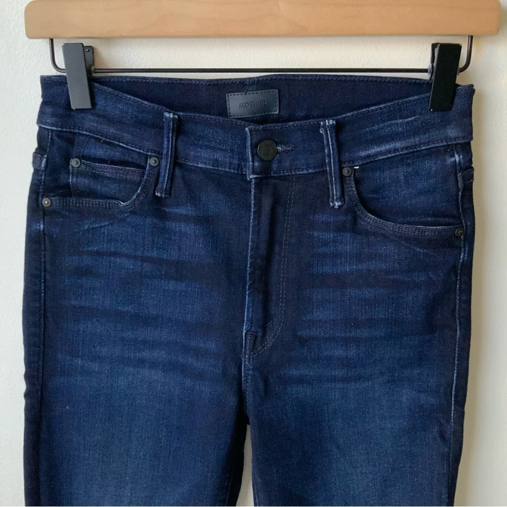MOTHER Jeans Mid-Rise Dazzler Now or Never Dark Indigo Blue Size 27